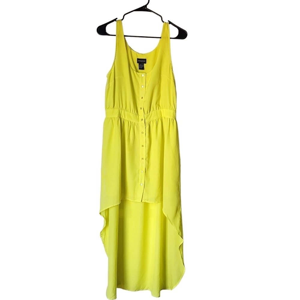 Central Park West Beaumont Hi-Low Tank Buttoned Bright Yellow Dress